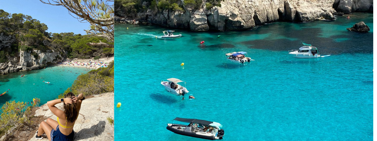 Blue waters in Menroca